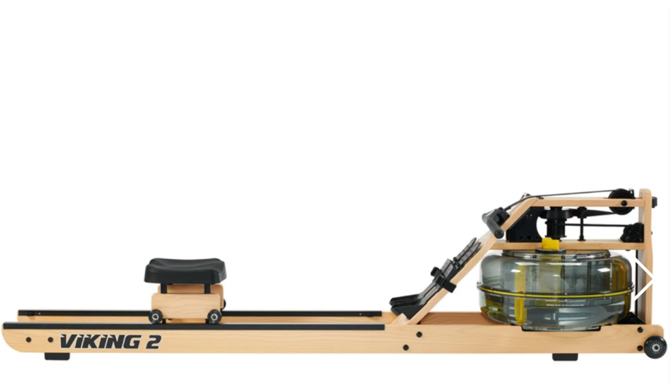 Indoor Fluid Rowing Machine with Computer Display - Viking 2 Plus Select with American Ash Wood Select Blonde Rails and 4 Levels of Resistance
